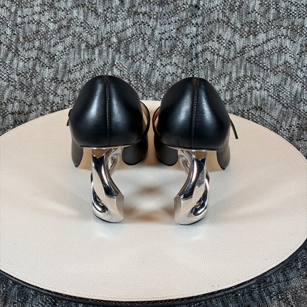 JW Anderson Chain Heel Pump Black Calf - Picture 7 of 11